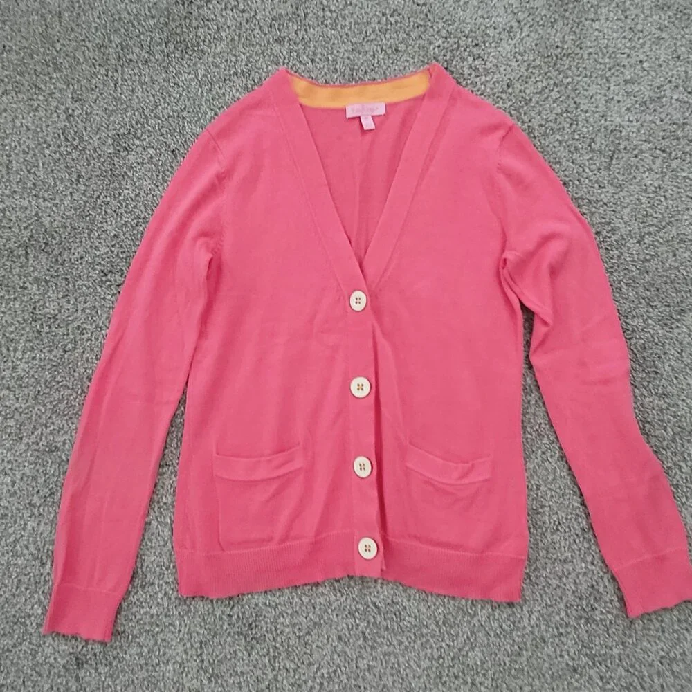 ***Lilly Pulitzer Pink Cardigan Sweater X-Small*** - Picture 1 of 9